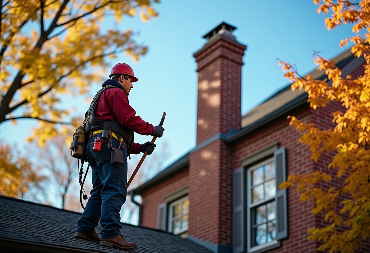 Chimney sweep at work in Suitland